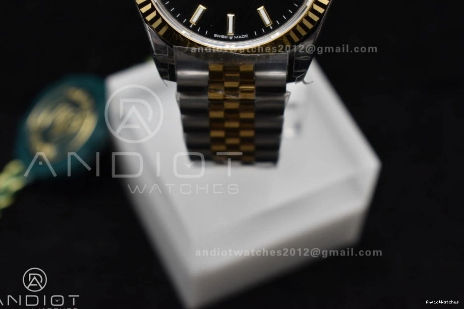GSF on 278273 Steel DateJust 316L Stick Black Ladies Dial Markers Soft 31 Bracelet 561 YG President 1123